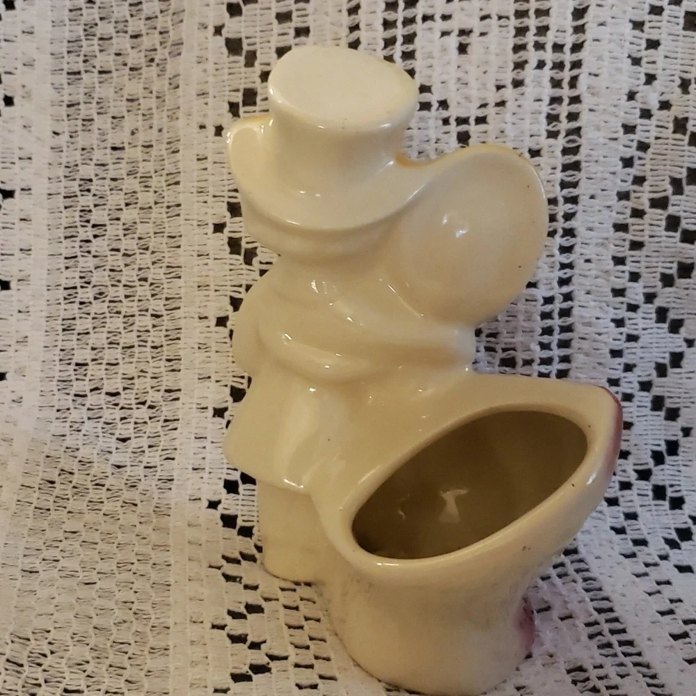 Vintage bride and groom florist planter